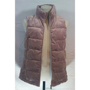 Women's Puffer Velour Vest Color Ash Pink Size Med